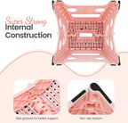 Delxo Folding Step Stool 13 Inch,Non-Slip Foldable Stools for Kids & Adults Up to 300 LBS,Kitchen Collapsible Fold Up Stepping Stool with Dotted 1 Pack,Pink - Image 7
