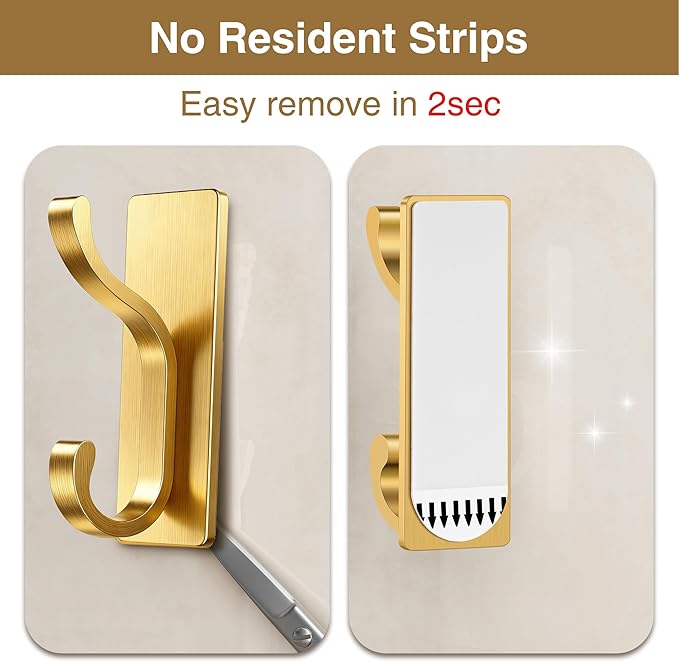 pickpiff Wall Hooks with Adhesive Strip- Easy to Remove, No Residue, Strong - Image 2