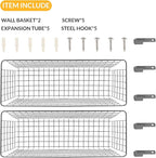 2 Sets Extra Large Hanging Wall Basket, WallmountedFruit Vegetable Toy Snack - Image 4