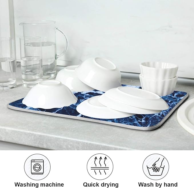 Super Absorbent Dish Drying Mat, Microfiber Fast-Drying Dish Mat, Kitchen Dish - Image 7
