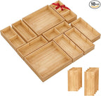 SpaceWhisper Bamboo Drawer Organizer, 10-Piece Drawer Divider by Unknown