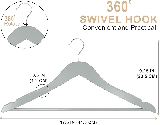 Utopia Home Premium Wooden Hangers 20 Pack - Image 3
