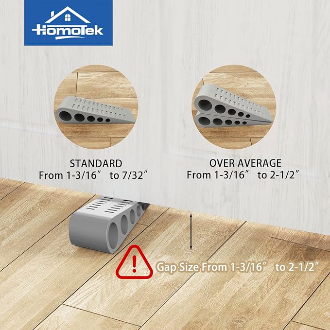 HOMOTEK 6 Pack Wedge Rubber Door Stops Door Chucks Stoppers Wall Protector - Image 5