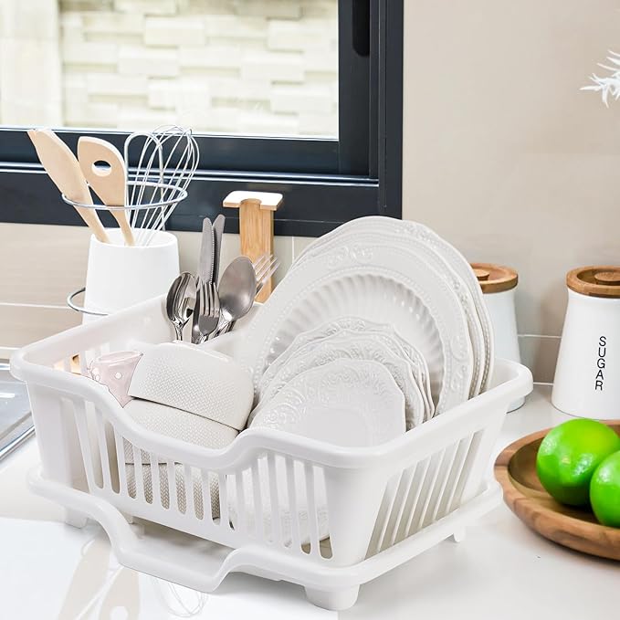 2-Piece Plastic Dish Drying Rack, Heavy Duty Sink Set Dish Rack - Image 7