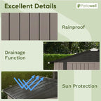 Patiowell 6x4 FT Outdoor Storage Shed, Garden Tool Storage Shed with Sloping Roof and Double Lockable Door, Outdoor Shed for Garden Backyard Patio Lawn, Brown - Image 7