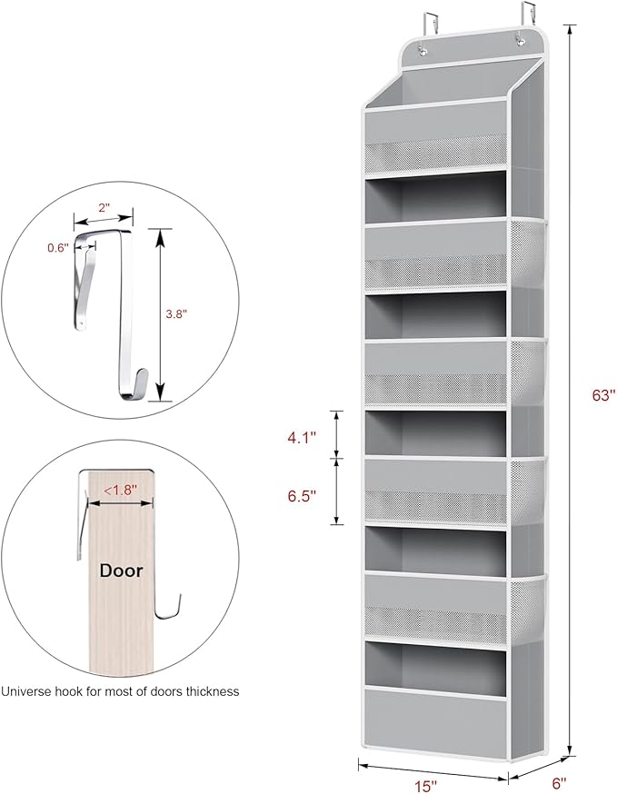 Univivi Door Hanging Organizer Nursery Closet Cabinet Baby Storage - Image 3