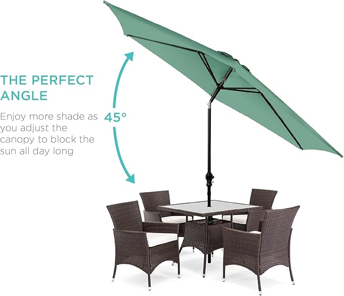 Best Choice Products 10ft Outdoor Table Compatible Steel Polyester Market Patio Umbrella w/Crank and Easy Push Button Tilt - Image 2