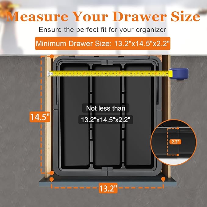 Large Utensil Drawer Organizer Expandable Silverware Organizer - Image 5