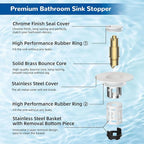 Hibbent Upgraded 3 in 1 Bathroom Sink Drain Strainer, Universal Pop Up Stopper - Image 8