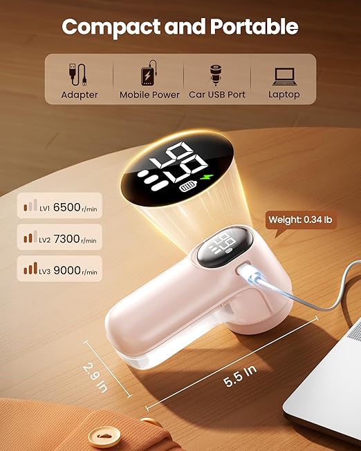 Gaiatop Fabric Shaver Rechargeable, Electric Lint Remover Shaver - Image 5