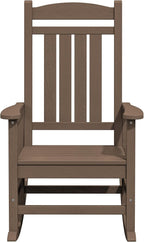 KINGYES HDPE Outdoor Rocking Chair Set of 4, All-Weather Poly Patio Rocking Chairs with 330lbs Support for Adults, Brown - Image 10