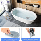 Shower Drain Hair Catcher Tub Stopper, V-TOP Drain Cover - Image 3