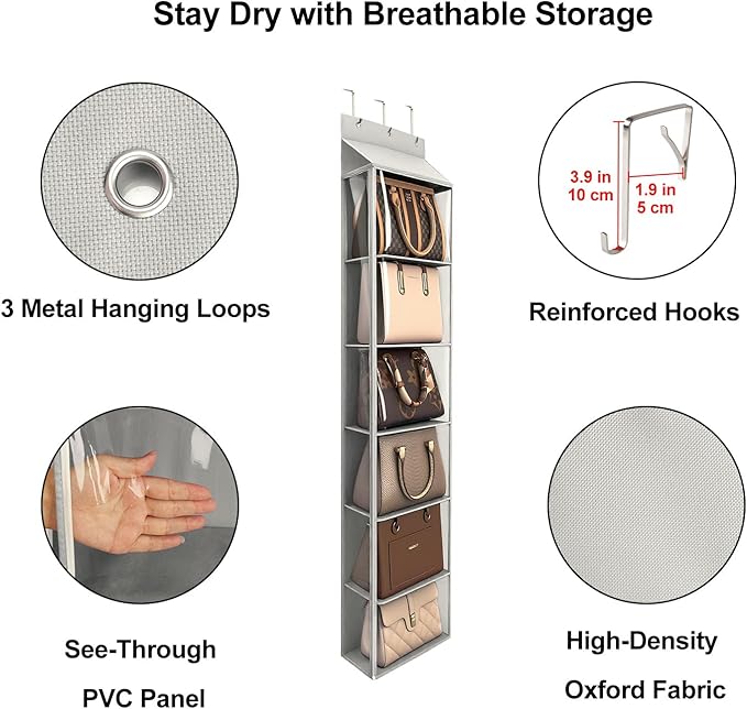 Lirex Over The Door Purse Organizer & Purse Shelf - Image 3