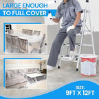 Dirt Defence Plastic Drop Cloth, 9x12 Ft 10 Pack Plastic Sheeting - Image 3