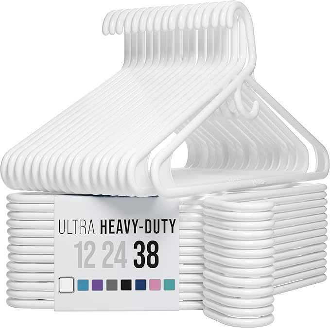 NEATERIZE Ultra Heavy Duty Plastic Clothes Hangers by Neaterize