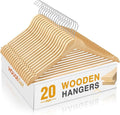 HOUSE DAY Slim Wooden Hangers 20 Pack, Solid Wood Hanger by HOUSEDAY