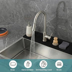 33" Lx5.5 W Long Kitchen Sink Faucet Mat: Customizable Black Splash Guard - Image 8
