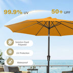 MEWAY 9ft Patio Umbrella Outdoor Table Umbrellas with Push Tilt and Crank, Market Umbrella 8 Sturdy Ribs for Deck, Garden, Pool and Backyard, Bright Orange - Image 6