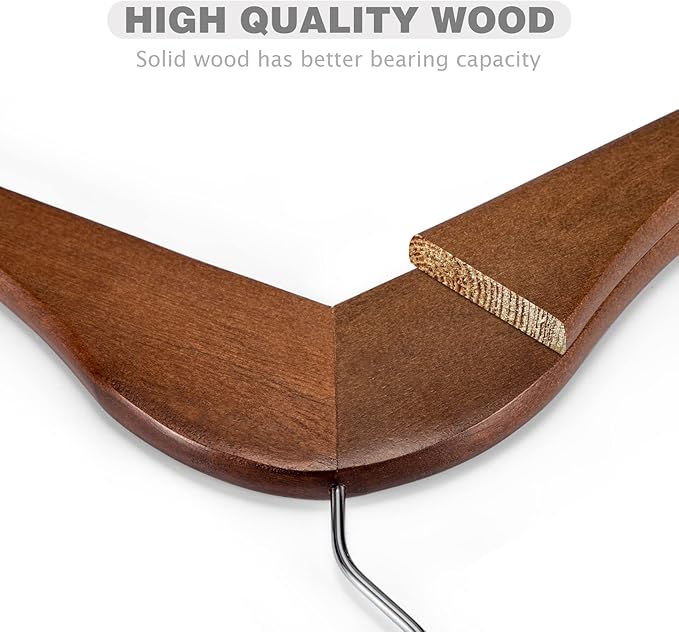 HOUSE DAY Wooden Hangers 10 Pack, Heavy Duty Wood Coat Hangers - Image 5