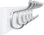 BIRDROCK HOME Oval Hook Coat and Hat Rack | 6 Hooks | Wall Mount | White Finish - Image 9