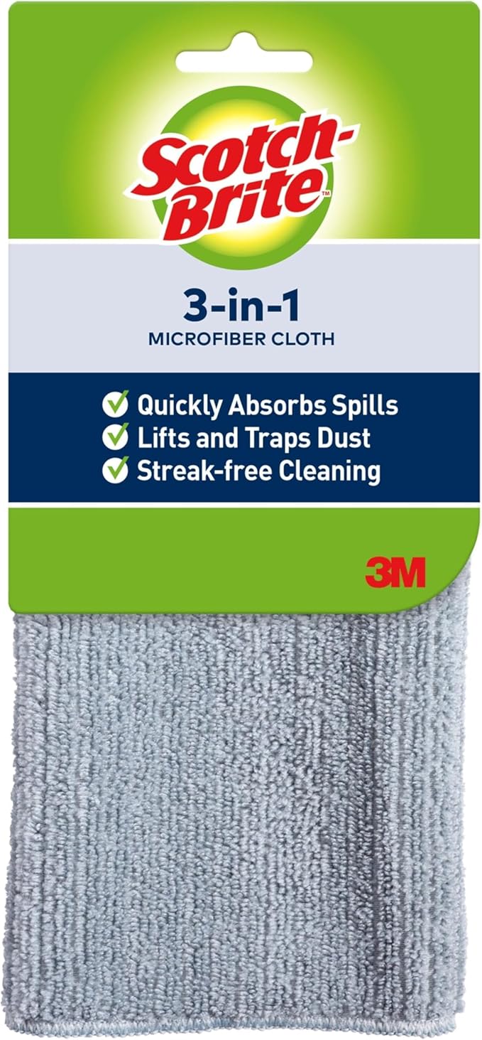 Scotch-Brite 3-in-1 Microfiber Kitchen Cloth, Streak-Free Cleaning, 1 Cloth by Scotch-Brite