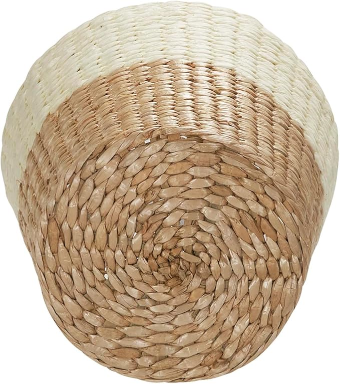 Household Essentials 2-Tone Woven Waste Basket, HandWoven Paper Rope Basket - Image 5