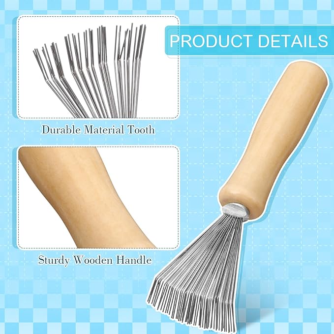 Boao 2 Pieces Hair Brush Cleaning Tool Comb Cleaner Brush Mini Comb Cleaning - Image 6