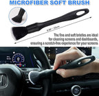 7PCS Car Detailing Brush Set, Ultra Soft Boars Hair Car Interior Detailing - Image 2