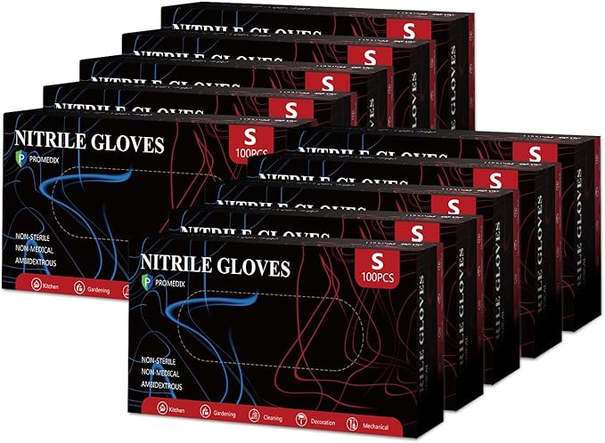 PROMEDIX P Nitrile Disposable Gloves, 4mil-100 Count, Gloves Disposable Latex by PROMEDIXP