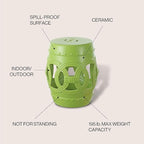 JONATHAN Y TBL1022H Lucky Coins 16" Chinese Ceramic Drum Indoor/Outdoor Garden Stool Bohemian, Coastal, Cottage, French Country, Traditional, for Living Room, Garden Room, Patio, Matte Green - Image 4