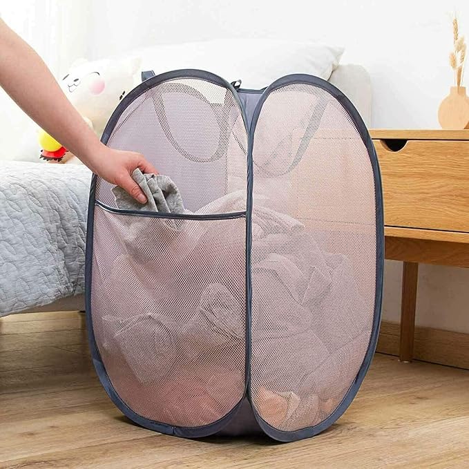 Pop Up Laundry Hampers, Collapsible Mesh Laundry Baskets - Image 8