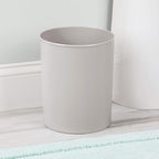 iDesign Franklin BPA-Free Plastic Round Waste Basket, Light Gray - Image 2