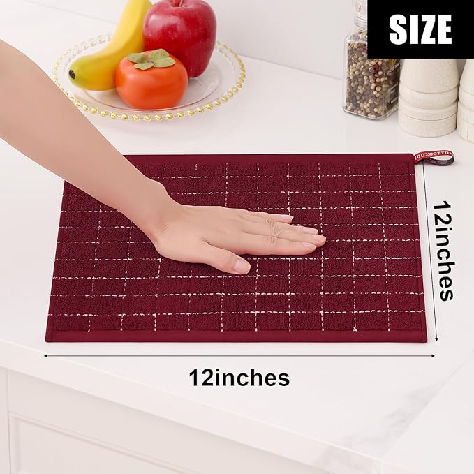 Homaxy 100% Cotton Terry Kitchen Dish Cloths, Ultra Soft and Absorbent Dish - Image 5
