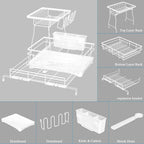 2 Tier Dish Drying Rack, Large Extendable Dish Racks - Image 9