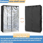 Waterproof Shelf Cover,Outdoor 600D Heavy Duty Dustproof Storage Shelves Cover,36''x18''x62'' Shelf Covers for Wire Shelving with Zippers,Storage Rack Covers with Clear Front - Image 7