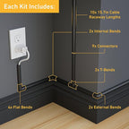 D-Line 157in Cord Hider Kit, Patented Cable Cover, Hide Wires on Wall, Channel - Image 2
