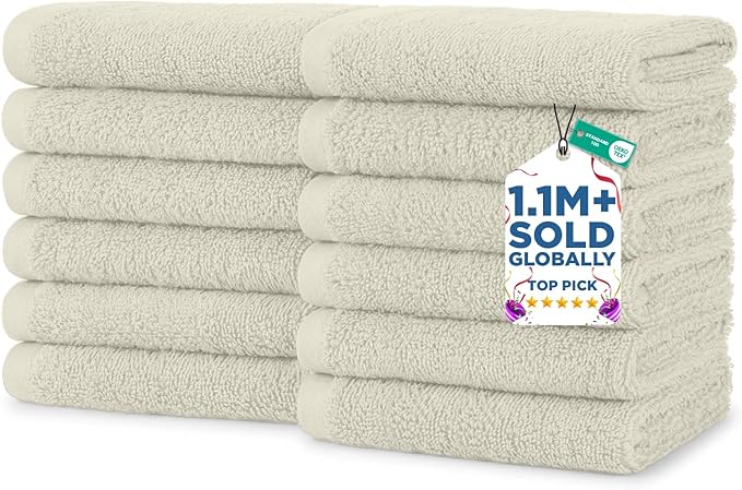 DAN RIVER 12 Pack Wash Cloths for Showering by DanRiver