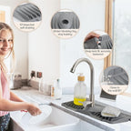 15.75 Inch kitchen Sink Faucet Mat, Silicone Sink Protector&Splash Guard - Image 3