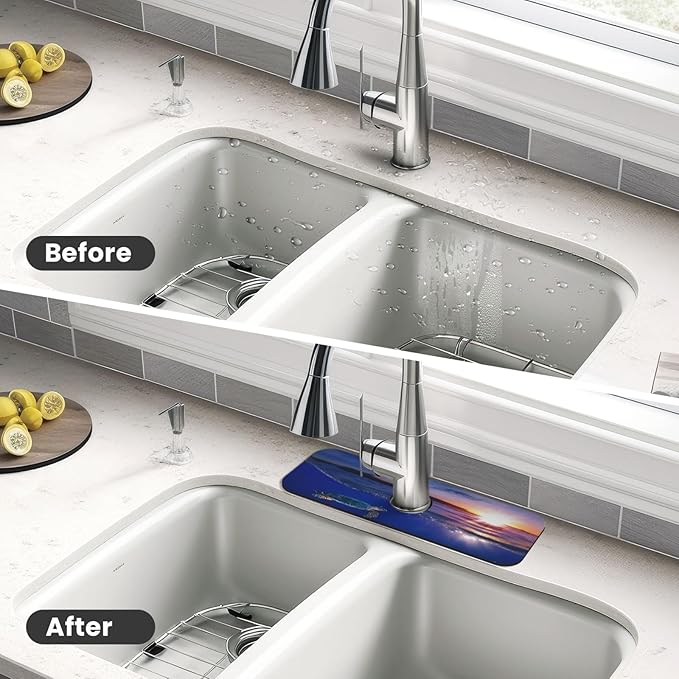 Sea turtle Kitchen sink faucet pad, strong water absorption, anti slip - Image 4