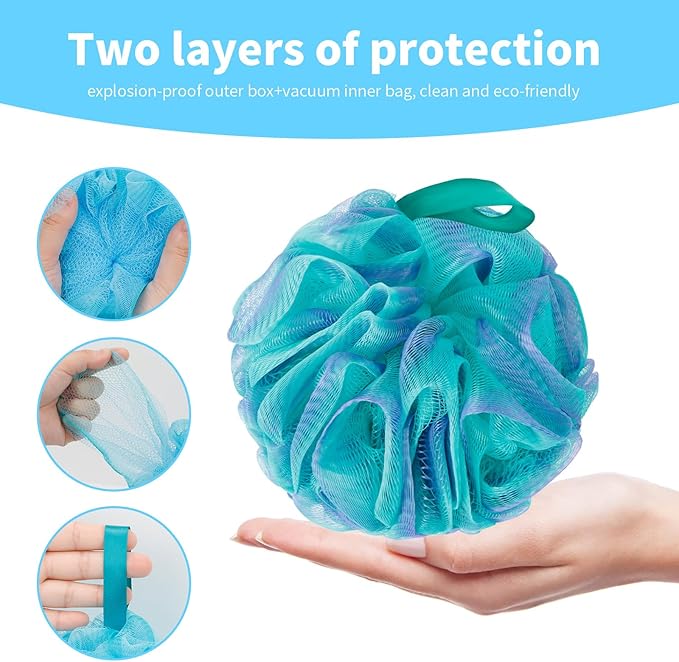 Bath Loofah Shower Sponge Body Back Scrubber Soft Mesh Shower Puffs Exfoliating - Image 8