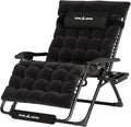 UDPATIO Oversized Zero Gravity Chair 33In XXL Patio Reclining Chair with Cushion, Outdoor Folding Recliner with Pillows|Cup Holder|Foot Rest|Padded Headrest, Black, Support 500LB by UDPATIO