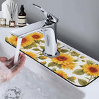 Kitchen Faucet Mat 15 x 5.5 Inch Sunflowers Faucet Draining Mat Absorbent - Image 8