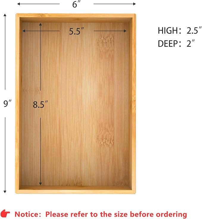 Bamboo Kitchen Drawer Organizer, Wooden Storage Box - Image 7