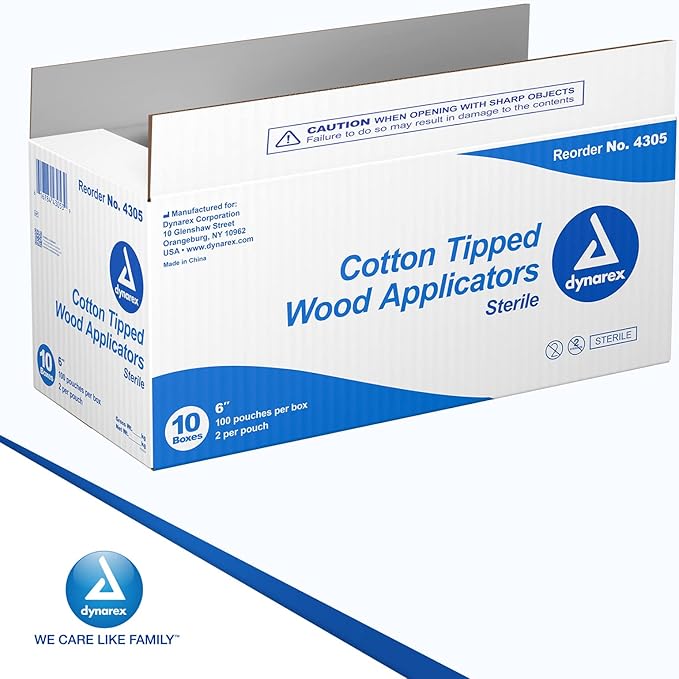 Dynarex 6-Inch Sterile Cotton Tipped Applicators - Image 8