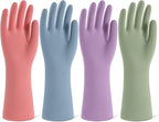 Rubber Cleaning Gloves for Dishwashing, 4 Pairs Reusable Kitchen Gloves for by Unknown