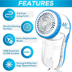Fabric Shaver Lint Remover, AW union USB Powered Lint Shaver Efficiently Remove - Image 2