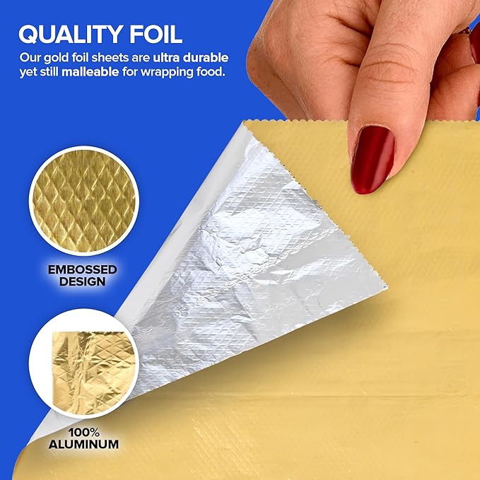 200 Count Pre-Cut Pop Up Wraps, 9” Gold Disposable Wrappers - Image 3