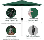 Simple Deluxe 9' Patio Umbrella Outdoor Table Market Yard Umbrella with Push Button Tilt/Crank - Image 2