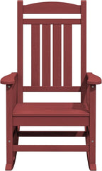 KINGYES HDPE Outdoor Rocking Chair Set of 4, All-Weather Poly Patio Rocking Chairs with 330lbs Support for Adults, Dark Red - Image 9