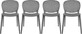2xhome Set of 4 Patio Dining Chairs | Modern Stackable Outdoor Pool Side Chair | Weather Resistant Plastic for Yard, Porch, Balcony, Kitchen, Gray by 2xhome